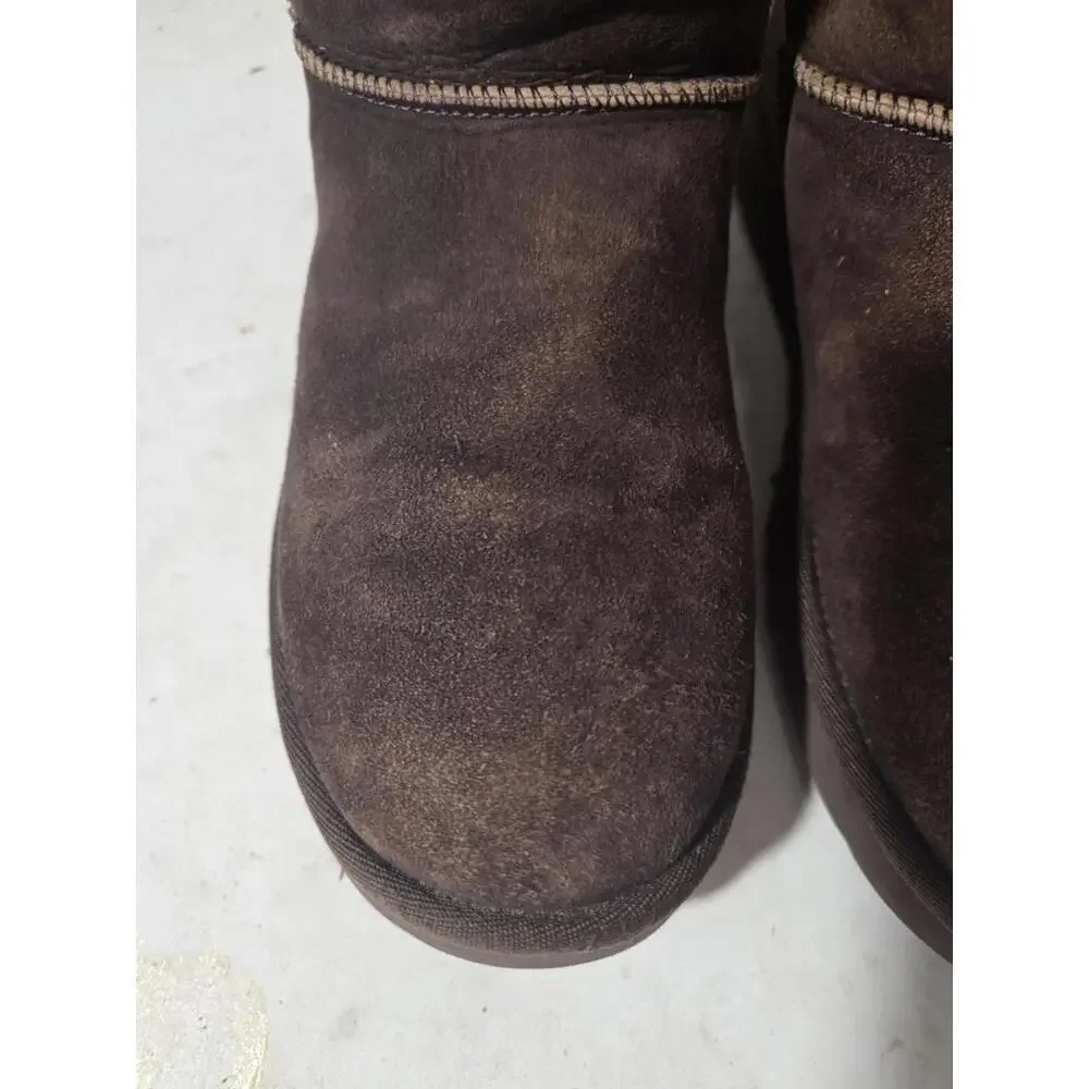 ugg Nash bootie suede brown women's shoes pull on sz 9